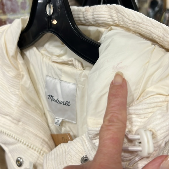 NWT Madewell Cream Corduroy Holland Quilted Puffer Parka Jacket sz 1X - Picture 17 of 17